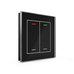 KNX GLASS PUSH BUTTON II LITE 2-FOLD RGBW BLACK WITHOUT TEMPERATURE SENSOR