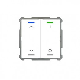 63MM KNX PUSH BUTTON LITE 2-FOLD RGBW WHITE (GLOSS) UP/DOWN (L) + I/O SYMBOL (R)