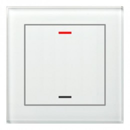 KNX GLASS PUSH BUTTON II LITE 1-FOLD RGBW WHITE NEUTRAL