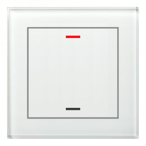 KNX GLASS PUSH BUTTON II LITE 1-FOLD RGBW WHITE NEUTRAL