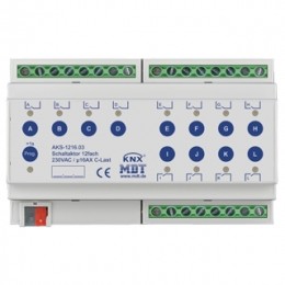 KNX SWITCH ACTUATOR 12F 16A 230VAC C-LOAD STANDARD 140ΜF