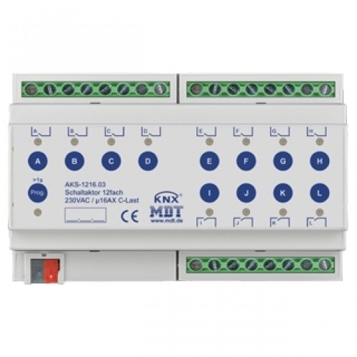 KNX SWITCH ACTUATOR 12F 16A 230VAC C-LOAD STANDARD 140ΜF