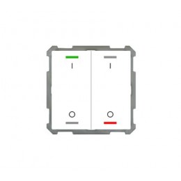 63MM KNX PUSH BUTTON LITE 2-FOLD RGBW WHITE (GLOSS) I/O SYMBOL WITH TEMPERATURE SENSOR