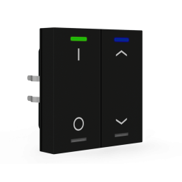 55MM KNX PUSH BUTTON LITE 2-FOLD RGBW BLACK MATT,  I/O and UP/DOWN SYMBOL, BE-TAL550206.D1