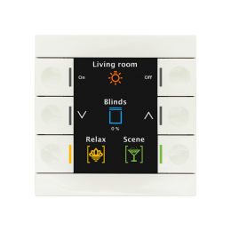 86MM KNX PUSH BUTTON SMART WITH COLOUR DISPLAY WHITE (GLOSS) WITHOUT TEMPERATURE SENSOR