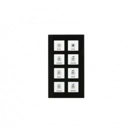GLASS PUSH BUTTON PLUS 8-FOLD BLACK WITH TEMPERATURE SENSOR