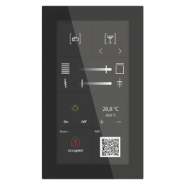 Glass Touch Smart Plus, 6-inch, KNX Data Secure, RGBW, Acoustic feedback, Black