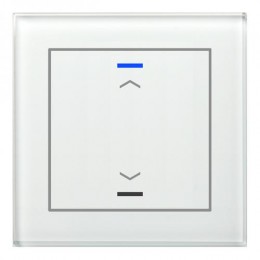 KNX GLASS PUSH BUTTON II LITE 1-FOLD RGBW WHITE UP/DOWN SYMBOL