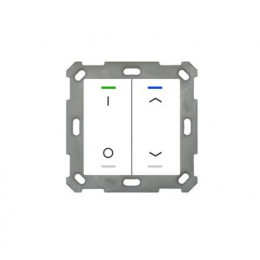 55MM KNX PUSH BUTTON LITE 2-FOLD RGBW WHITE (GLOSS) UP/DOWN (R) + I/O SYMBOL (L)