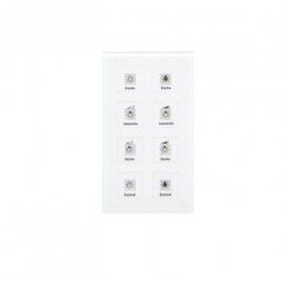 KNX RF+ GLASS PUSH BUTTON PLUS 8-FOLD WITH ACTUATOR WHITE