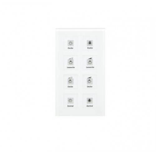 KNX RF+ GLASS PUSH BUTTON PLUS 8-FOLD WITH ACTUATOR WHITE