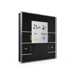 Glass Room Temperature Controller Smart, Black