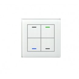 KNX GLASS PUSH BUTTON II LITE 4-FOLD RGBW WHITE WITH TEMPERATURE SENSOR