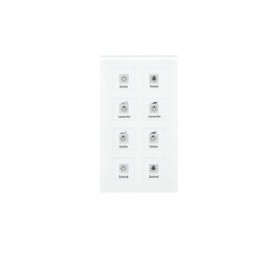 GLASS PUSH BUTTON PLUS 8-FOLD WHITE WITH TEMPERATURE SENSOR