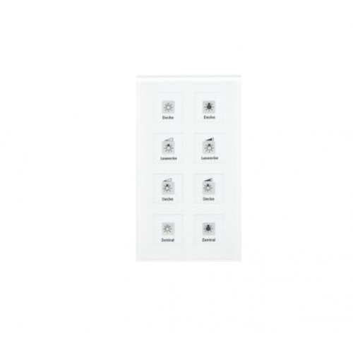 GLASS PUSH BUTTON PLUS 8-FOLD WHITE WITHOUT TEMPERATURE SENSOR