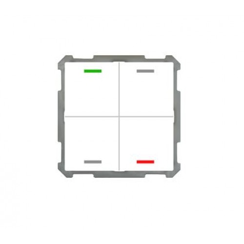 63MM KNX PUSH BUTTON LITE 4-FOLD RGBW WHITE (GLOSS) WITHOUT TEMPERATURE SENSOR