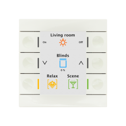 86MM KNX PUSH BUTTON SMART WITH COLOUR DISPLAY WHITE (GLOSS) WITH TEMPERATURE SENSOR