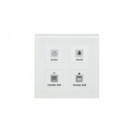 GLASS PUSH BUTTON PLUS 4-FOLD WHITE