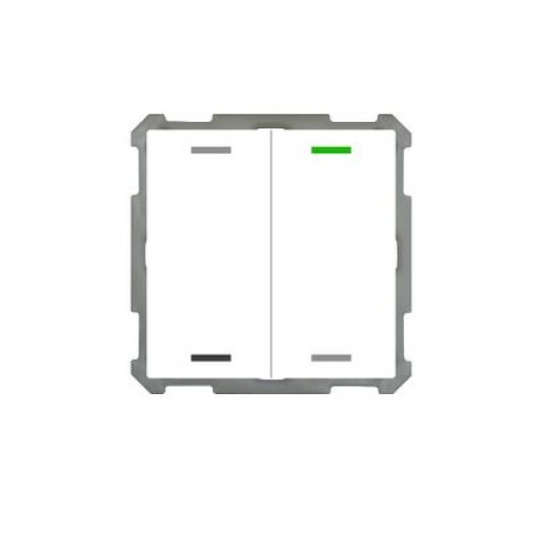 63MM KNX PUSH BUTTON LITE 2-FOLD RGBW WHITE (GLOSS) WITH TEMPERATURE SENSOR