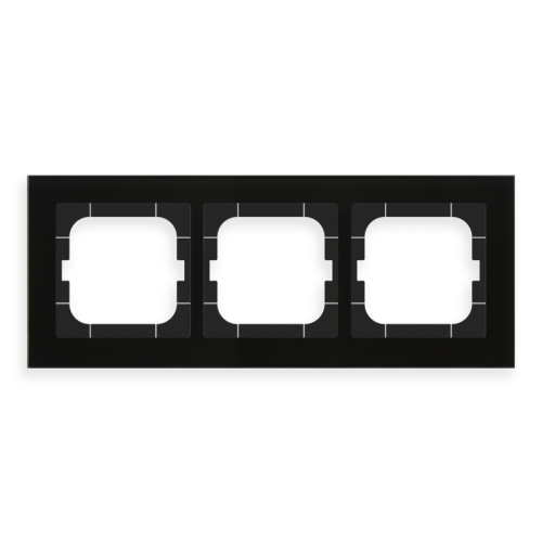 Glass cover frame assortment 63, 3-fold, Black