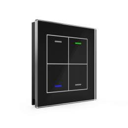 KNX GLASS PUSH BUTTON II LITE 4-FOLD RGBW BLACK WITHOUT TEMPERATURE SENSOR