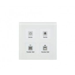 KNX RF+ GLASS PUSH BUTTON PLUS 4-FOLD WITH ACTUATOR WHITE