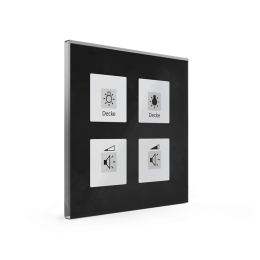 GLASS PUSH BUTTON PLUS 4-FOLD BLACK WITH TEMERATURE SENSOR