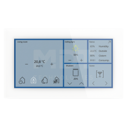 Glass Touch Smart, 6-inch, KNX Data Secure, 24 - 30 V DC, white