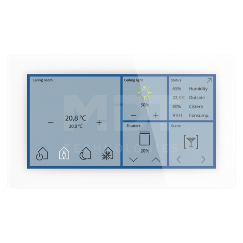 Glass Touch Smart, 6-inch, KNX Data Secure, 24 - 30 V DC, white