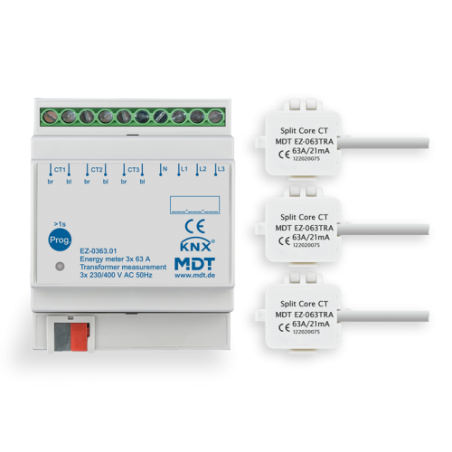 MDT Energy Meter 3-channel, 63 A, with transformer measurement, 3-fold, 4SU