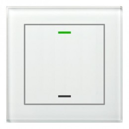KNX GLASS PUSH BUTTON II LITE 1-FOLD RGBW WHITE WITH TEMPERATURE SENSOR