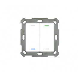 55MM KNX PUSH BUTTON LITE 2-FOLD RGBW WHITE (GLOSS) WITH TEMPERATURE SENSOR