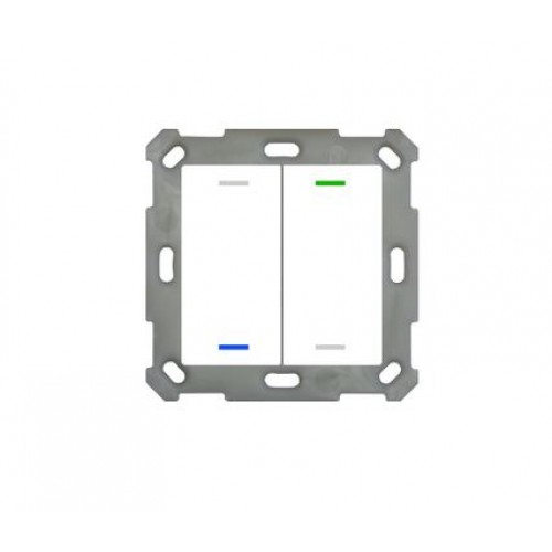 55MM KNX PUSH BUTTON LITE 2-FOLD RGBW WHITE (GLOSS) WITH TEMPERATURE SENSOR
