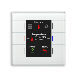 GLASS PUSH BUTTON II SMART WHITE WITH TEMPERATURE SENSOR