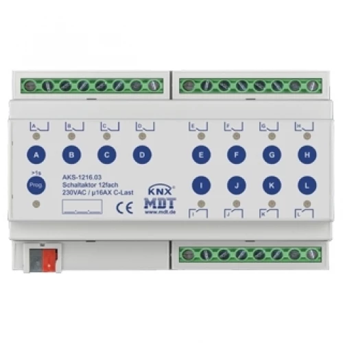 KNX SWITCH ACTUATOR 12F 16A 230VAC C-LOAD STANDARD 140ΜF